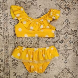 Cat & Jack Yellow Polka Dot Baby Bikini 12M